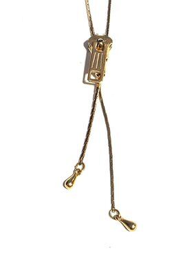 Zipper long gold-tone necklace